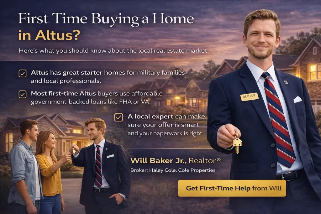 First Time Buyer Program Graphic by Will Baker Jr Best REaltor in Altus OK